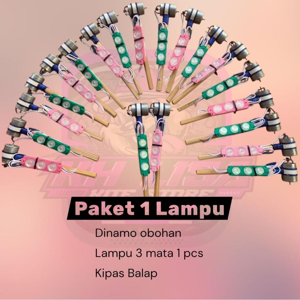 Dinamo Layang Siap Pakai / Paket Dinamo + kipas + lampu Siap pasang