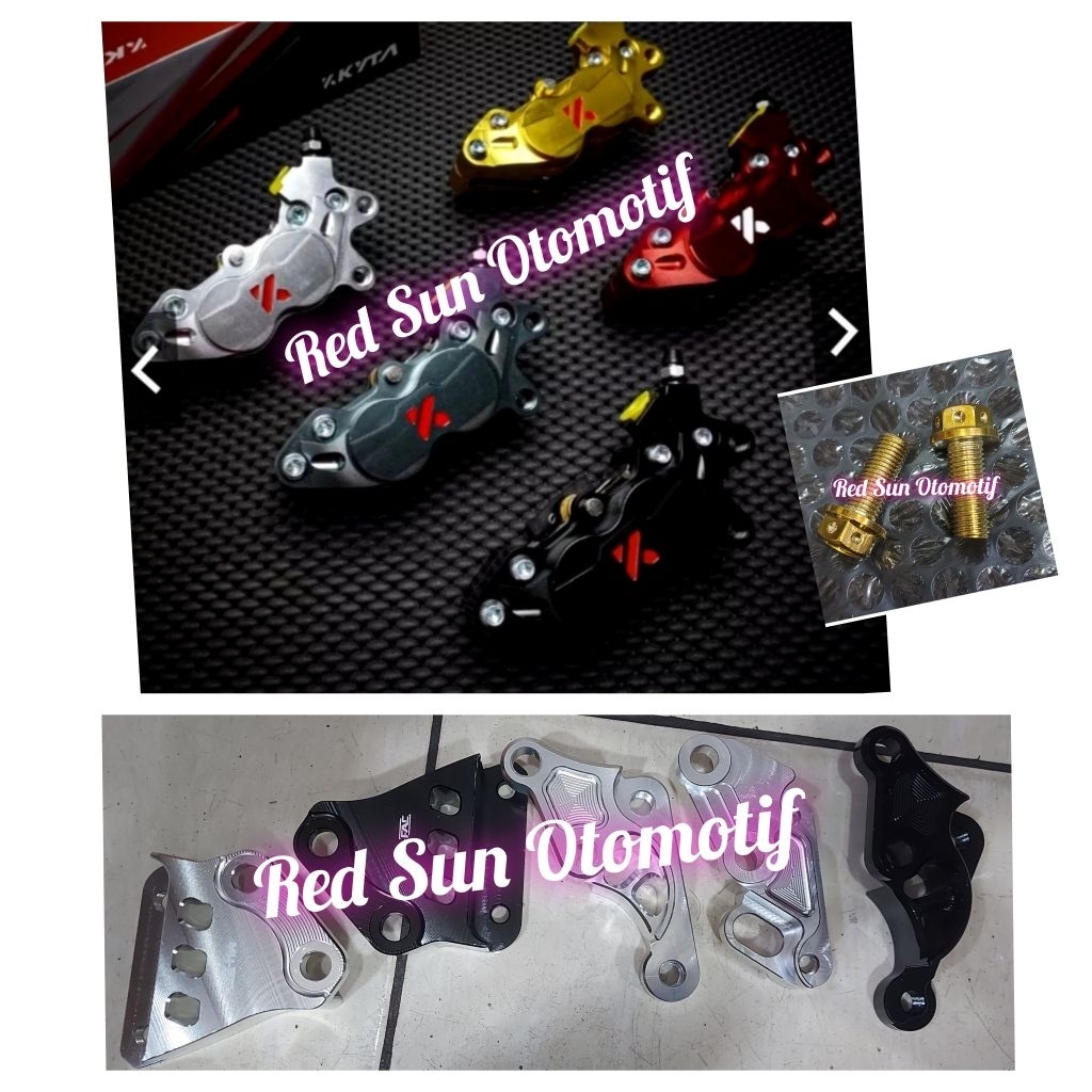 Kaliper KTC Kyta 4P 4 P Piston CRM Kytaco Kanan + Breket 220 230 260 300 310 320 Aerox Nmax Tiger me