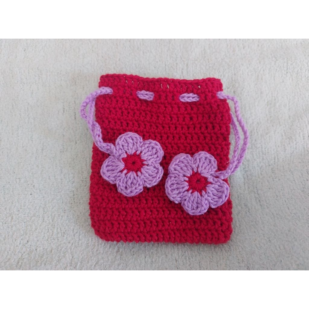 Pouch Rajut Mini / Pouch Serut Rajut