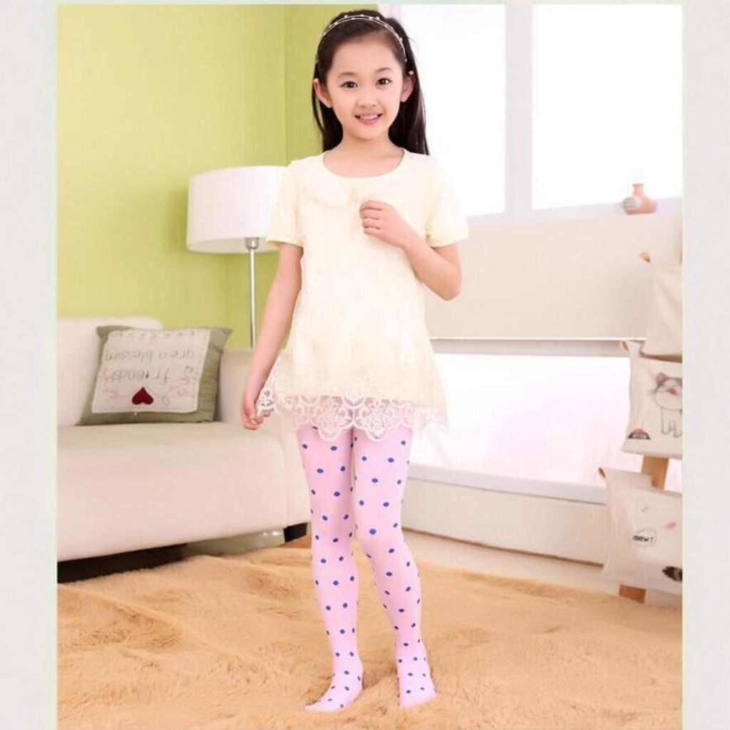 STOCKING ANAK MOTIF/STCKING POLKADOT/STOCKING PRINT KEPALA KITTY/STOCKING KITTY