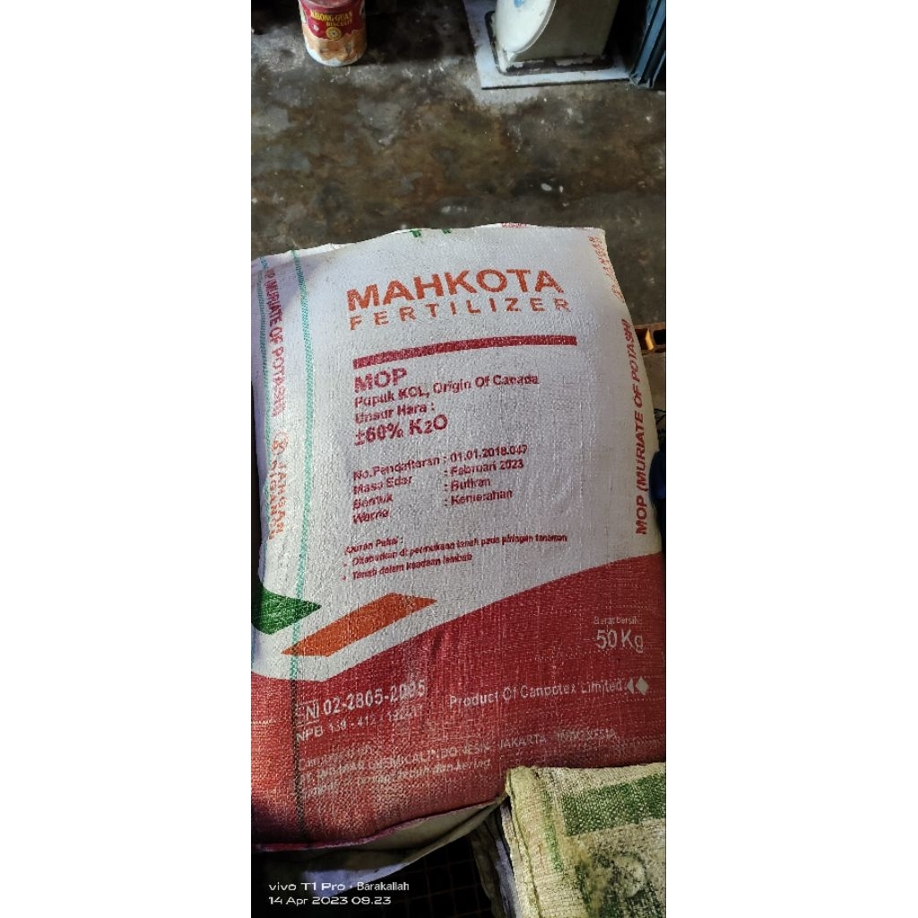 PUPUK KCL MOP MAHKOTA 50KG
