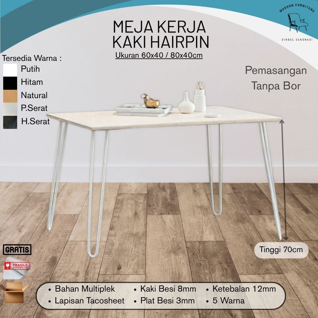 Meja Kerja dan Belajar Hairpin Minimalis / meja komputer