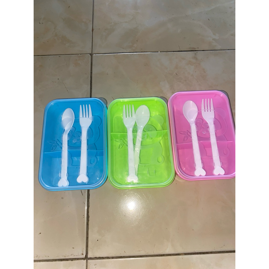 kotak makan ompreng sendok garpu