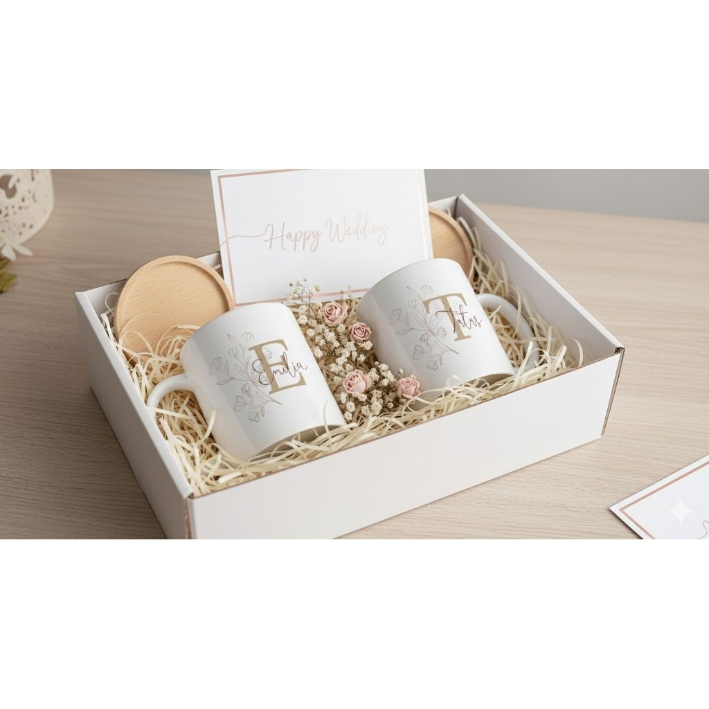 Hampers Mug Custom Couple Hampers Pernikahan | Kado Pernikahan