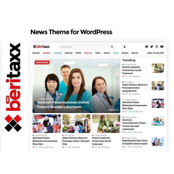 Tema Beritaxx Template WordPress Berita yang Unik
