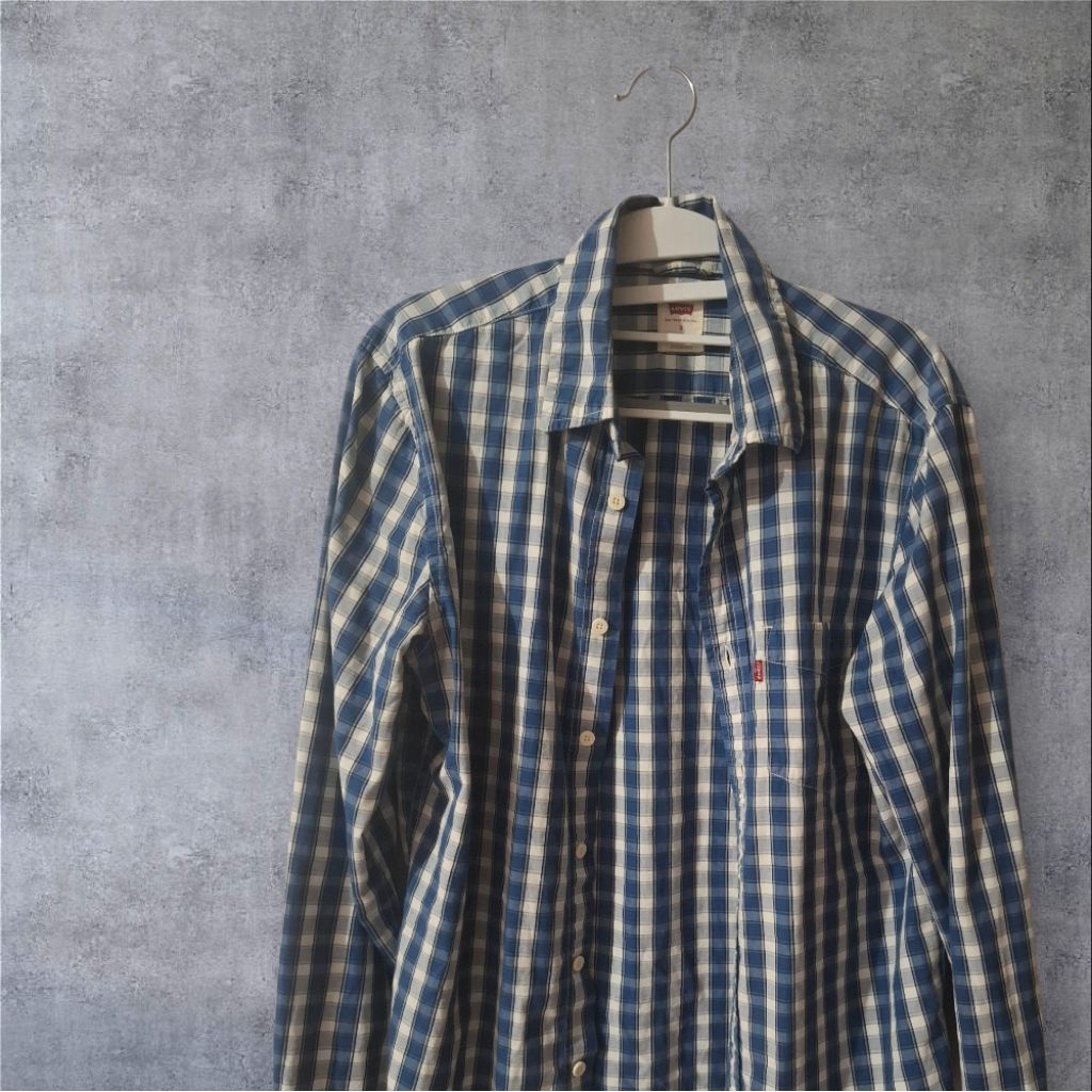 KEMEJA PRIA LEVIS MOTIF KOTAK LENGAN PANJANG