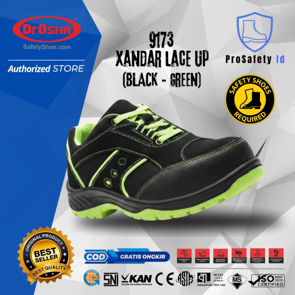 Dr OSHA Xandar 9173 S1 Composite Safety Shoes - Neon Green