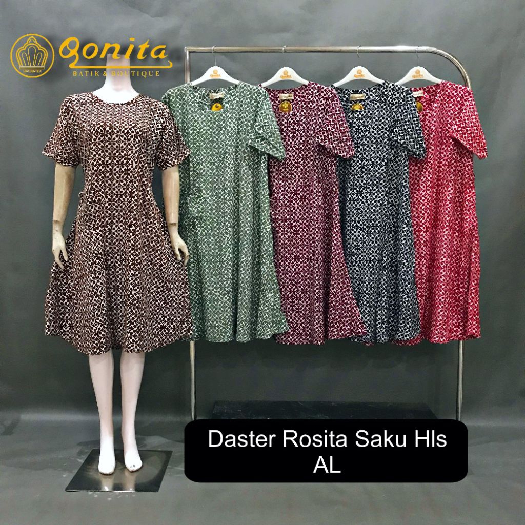 {LD 110 CM} Daster Qonita Batik Pekalongan ll Daster Rosita Saku Hls