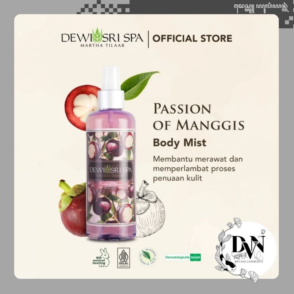 DEWI SRI SPA BODY MIST PASSION OF MANGGIS 250ML