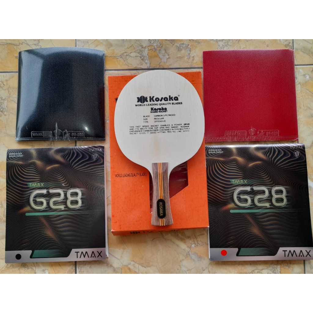 Bet Rakitan Kayu Kosaka Carbon Handle Sardius dan Karet Yinhe Mercury II Soft Tuttle TMAX G28 Bat Pi