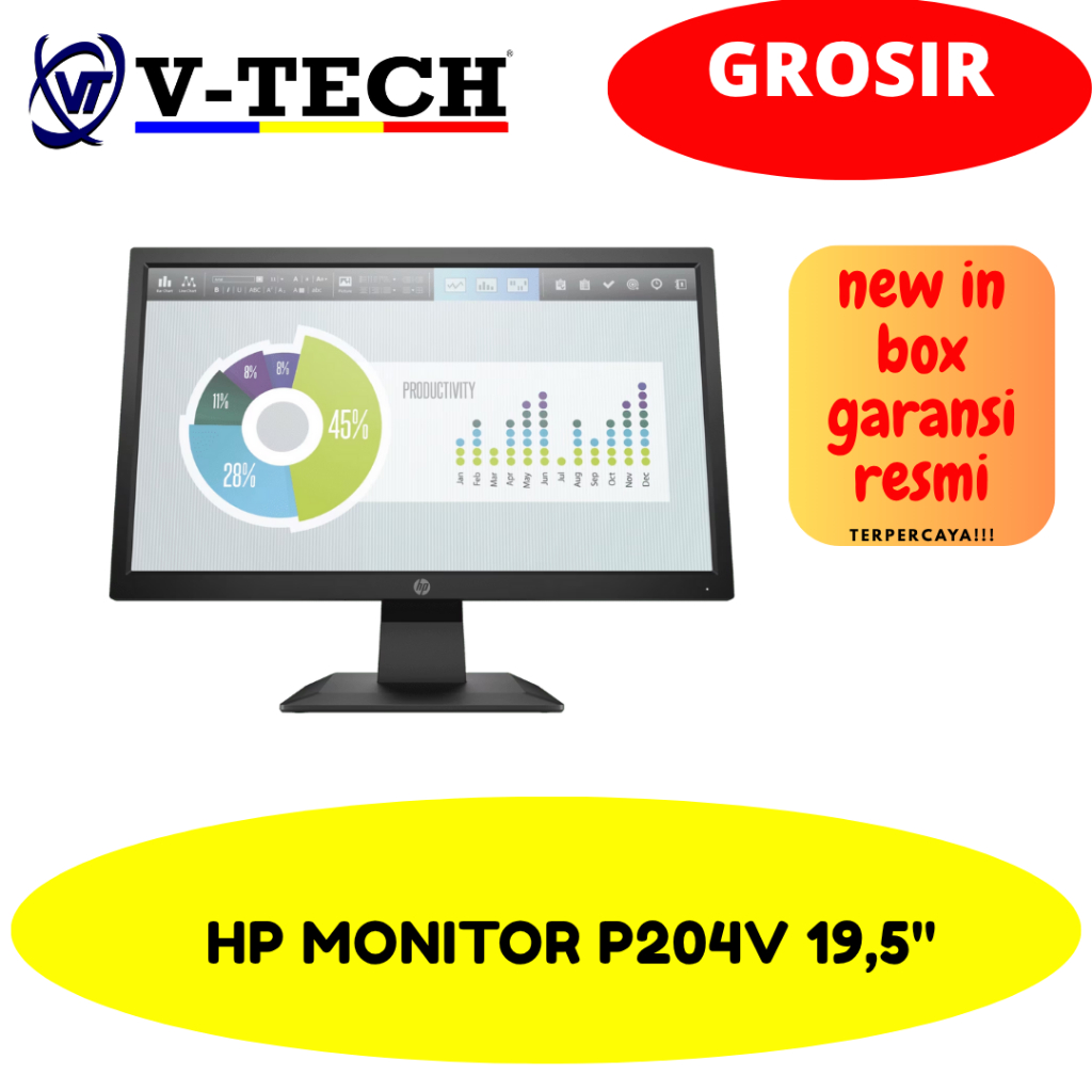 Led Monitor Hp 19.5" P204V Hd+ 16:9