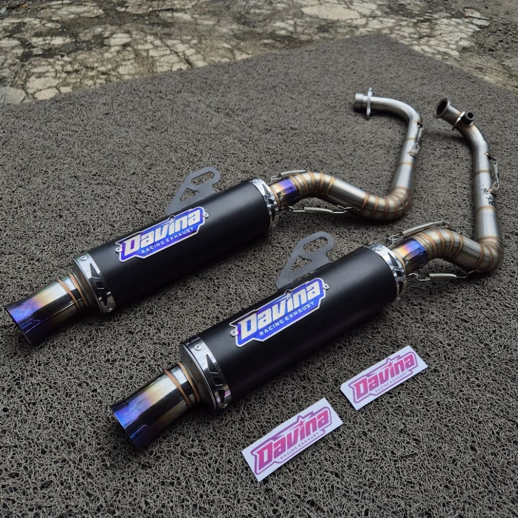 Knalpot Non Samlong Corong Drag Blue Mio Sporty Vario Pcx Aerox Silincer  bahan Stainless Anti Karat