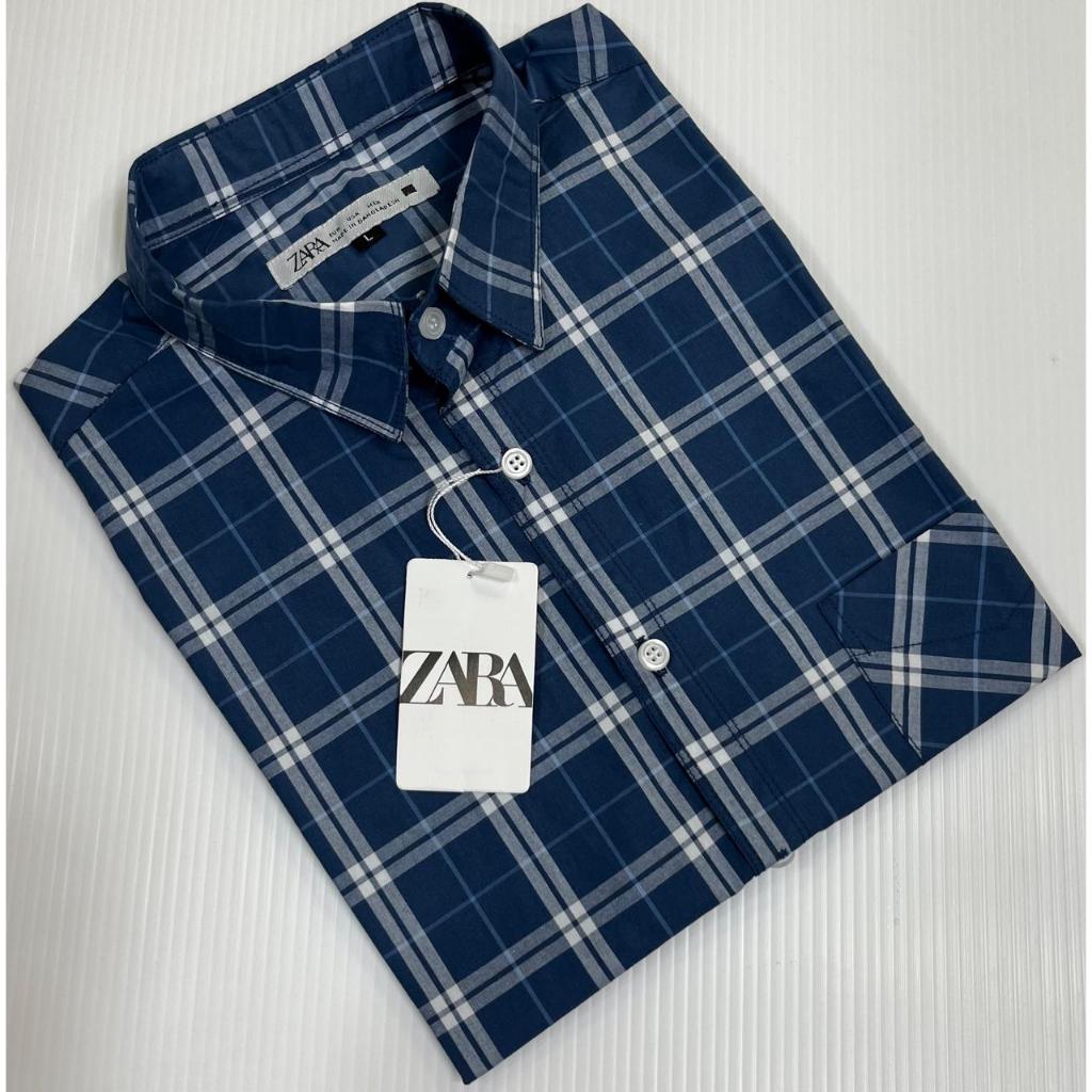 Kemeja Kotak Kotak Pria/Kemeja Zara Kotak/Kemeja Motif Vintage/Kemeja Lengan Pendek Pria/Kemeja Slim