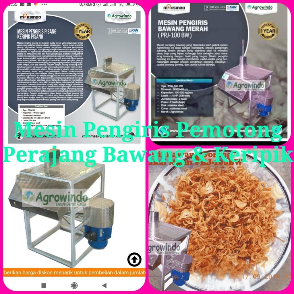 Mesin Potong Pemotong Iris Pengiris Perajang Otomatis Agrowindo Maksindo 5kg Usaha Wiraswasta Home I