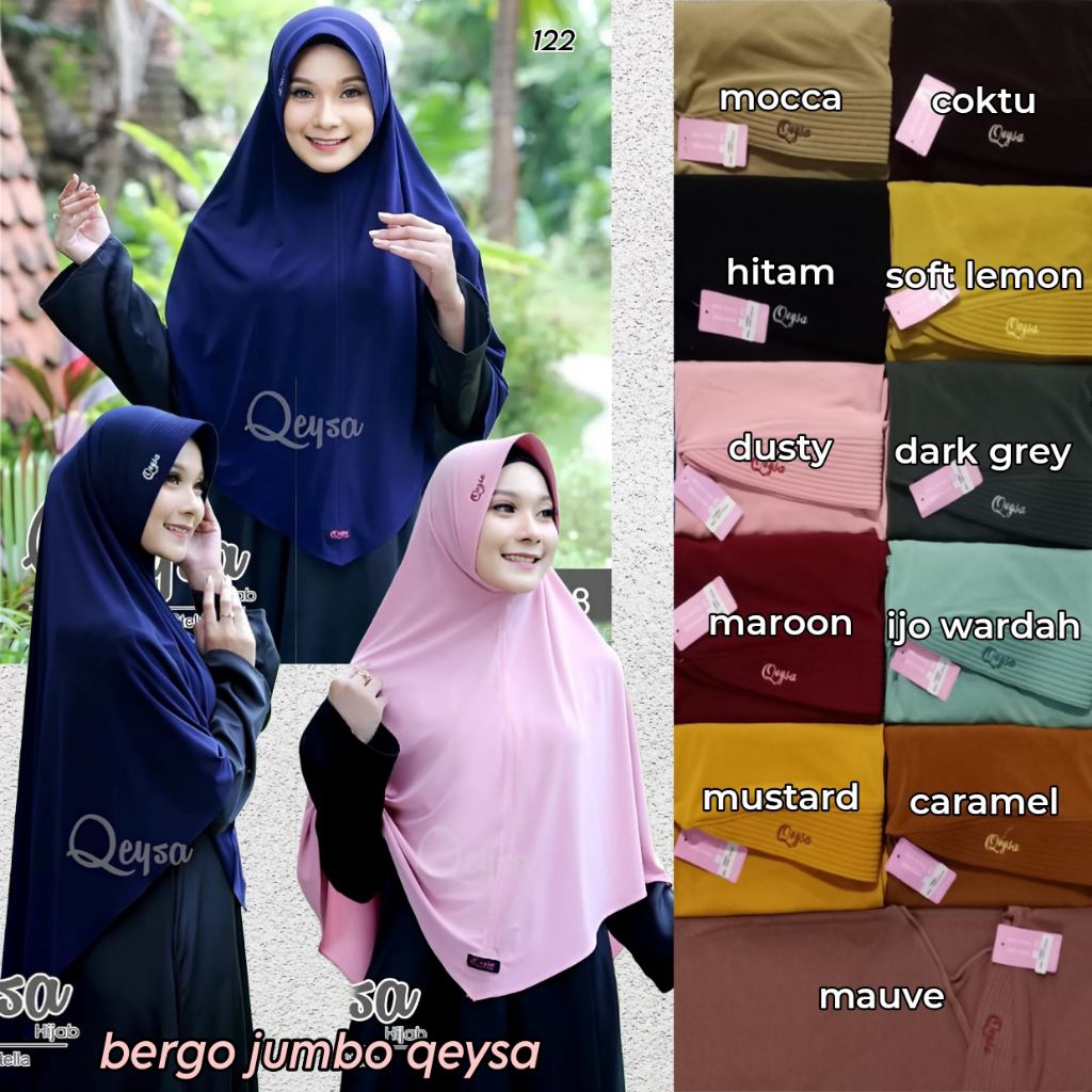bergo daily Jersey jumbo qeysa | bergo Jersey jumbo qeysa hijab | bergo qeysa hijab