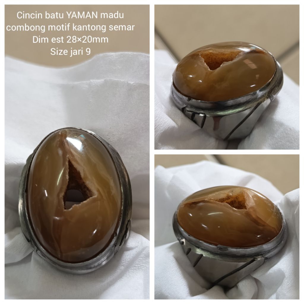 CINCIN BATU YAMAN MADU COMBONG KINASIH MOTIF KANTONG SEMAR NATURAL ALAM
