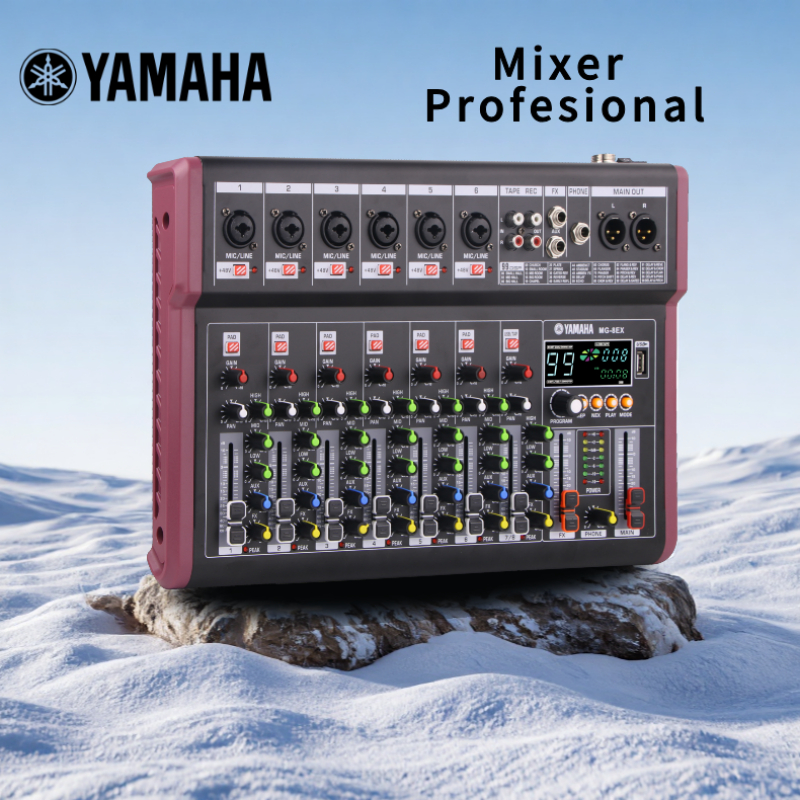 mixer audio yamaha/8channel mikser lengkap 3Band EQ per Channel/48V Phantom Powe/Bluetooth/99DSP/USB