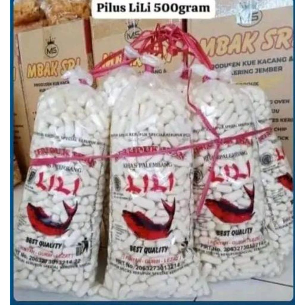 PILUS LILI KEMASAN 500GRAM/ KRUPUK IKAN KHAS PALEMBANG