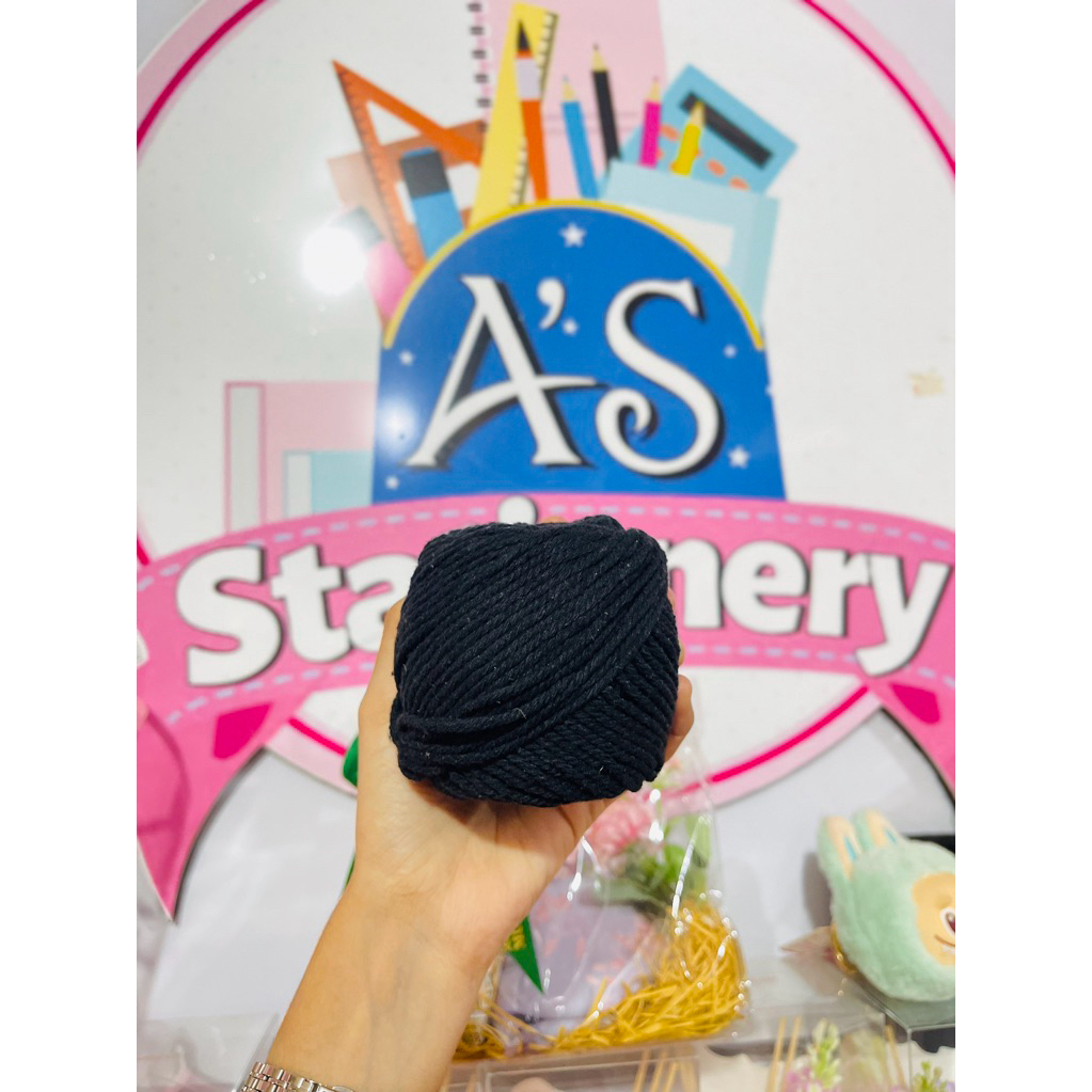 Tali Macrame Hitam 2MM 100Gr