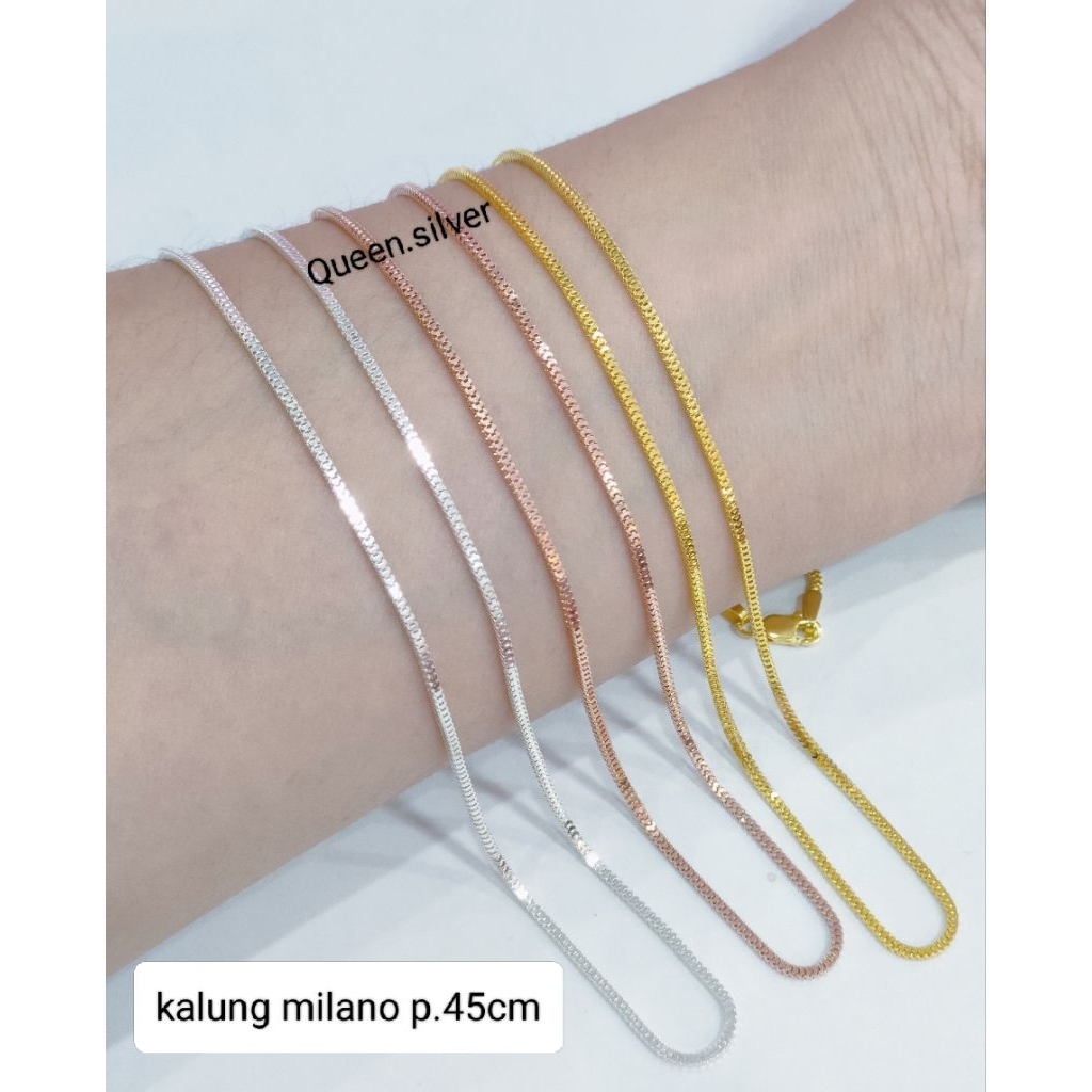 KALUNG MILANO PERAK ASLI 925 LAPIS EMAS