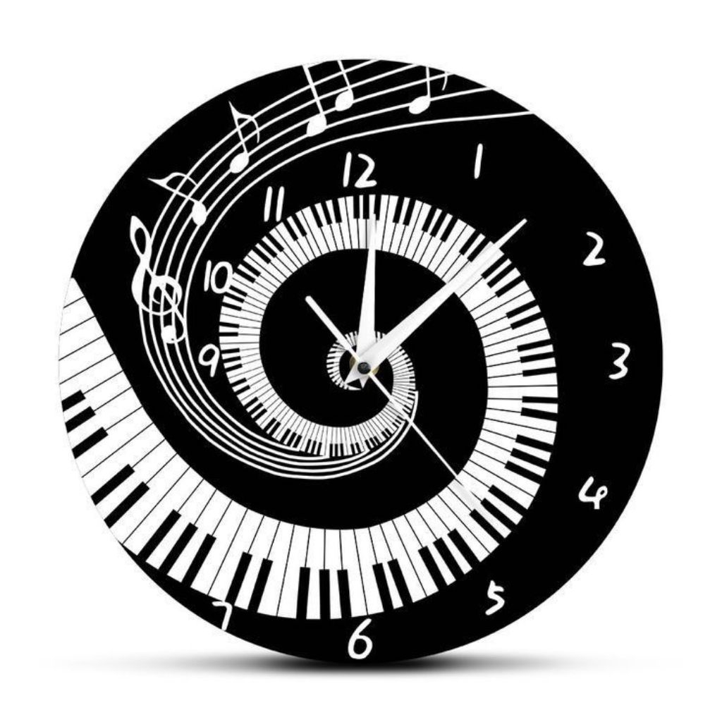 JAM DINDING Estetik bentuk PIANO Custom Diameter 40cm