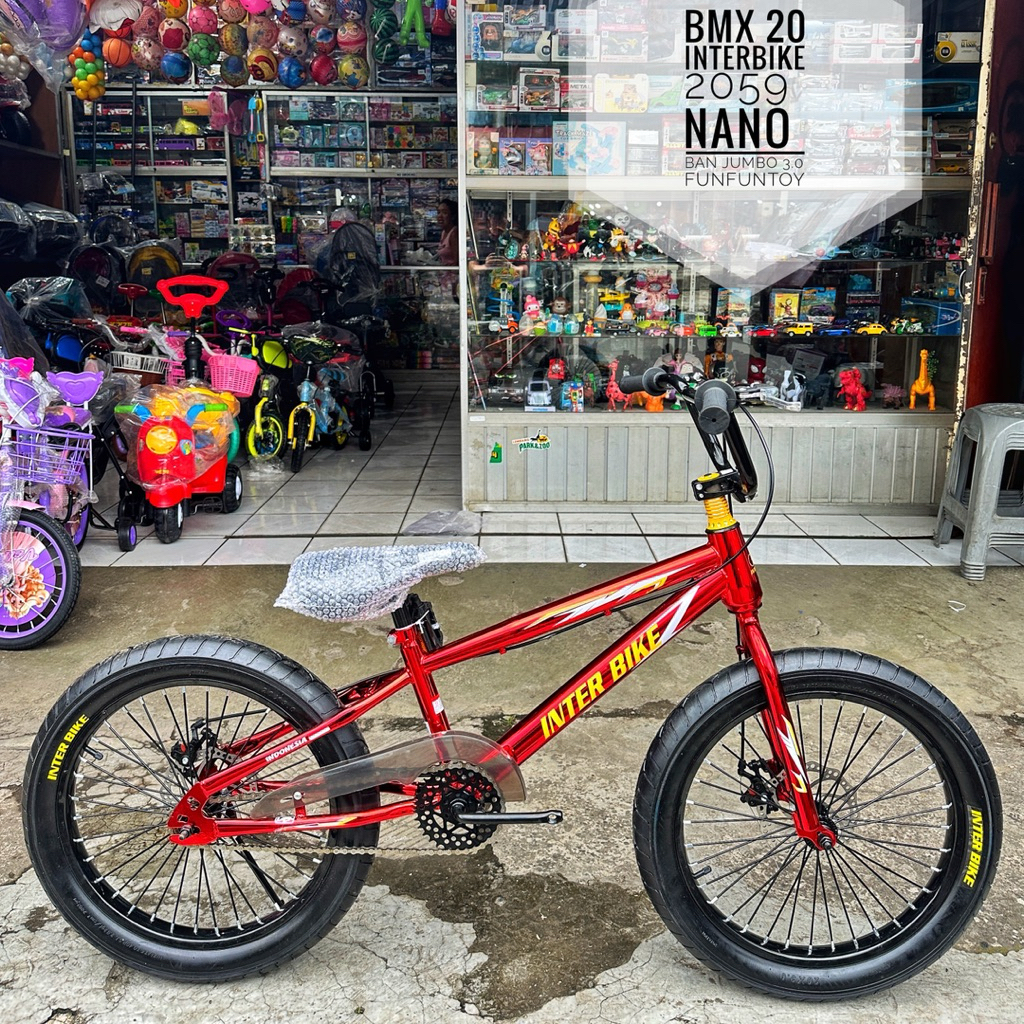 sepeda anak laki BMX 20 inch usia anak SD 8 - 9 - 10 sampai 12 tahun Inter 2059 DB 3.0 ban jumbo int