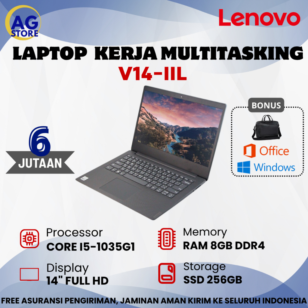 Laptop Core i5 Lenovo Ideapad V14 - IIL Core i5 - 1035G1 Ram 8GB Ssd 256GB 14" FHD