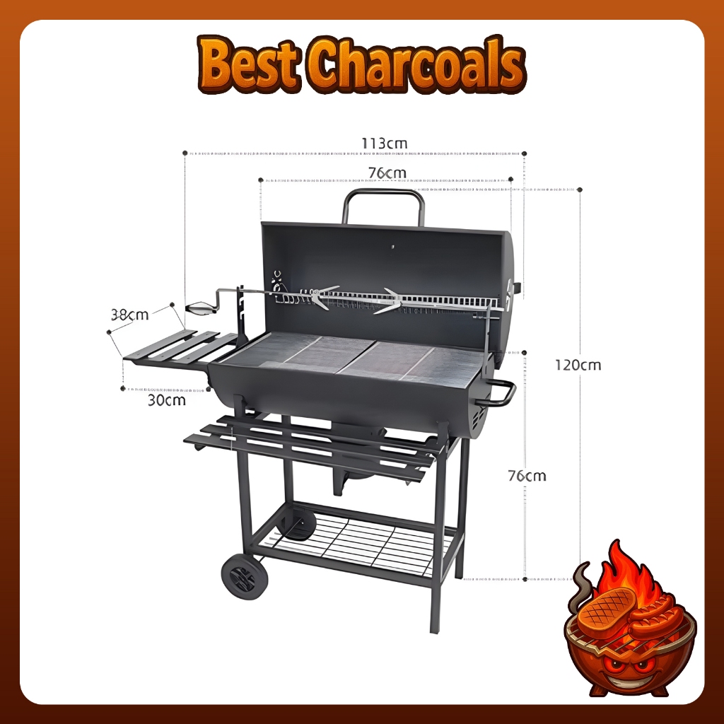 Panggangan Putar untuk BBQ Ayam BBQ Grill Arang Putar Otomatis