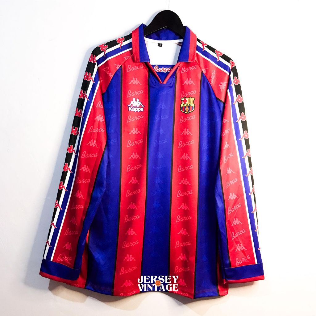JERSEY RETRO BARCELONA 1995 HOME LENGAN PANJANG | JERSEY VINTAGE CLASIC | BISA COD