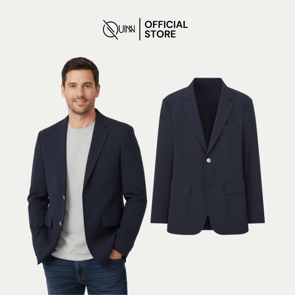 Uniqlo Comfort Blazer 69 Navy / Jas Formal Pria
