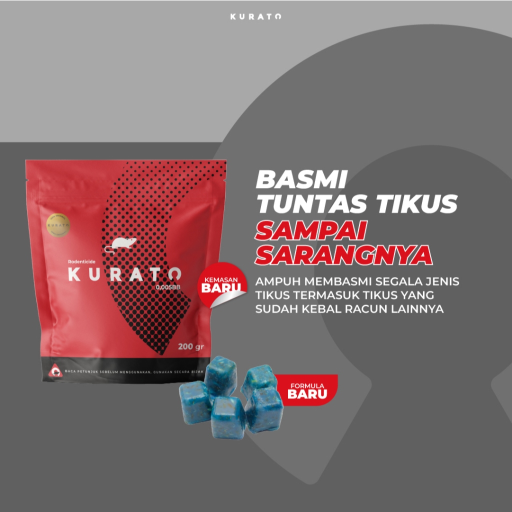 Racun Tikus KURATO Original Paling Ampuh Mati di Tempat Terang ASLI Hologram khusus KURATO INDONESIA