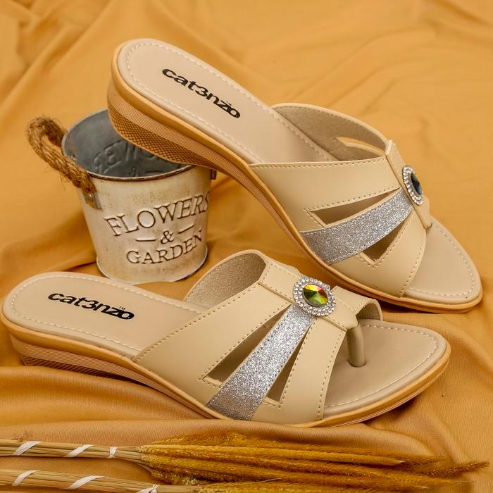 [ No 36 37 38 39 40 ] Sandal Wanita Wedges 3cm / Sendal Selop Jepit Casual Kondangan Ibu-Ibu Arisan