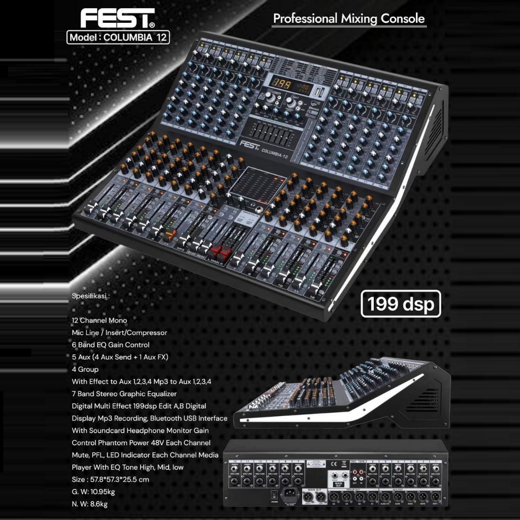 MIXER AUDIO FEST COLUMBIA 12 COLUMBIA12 ORIGINAL