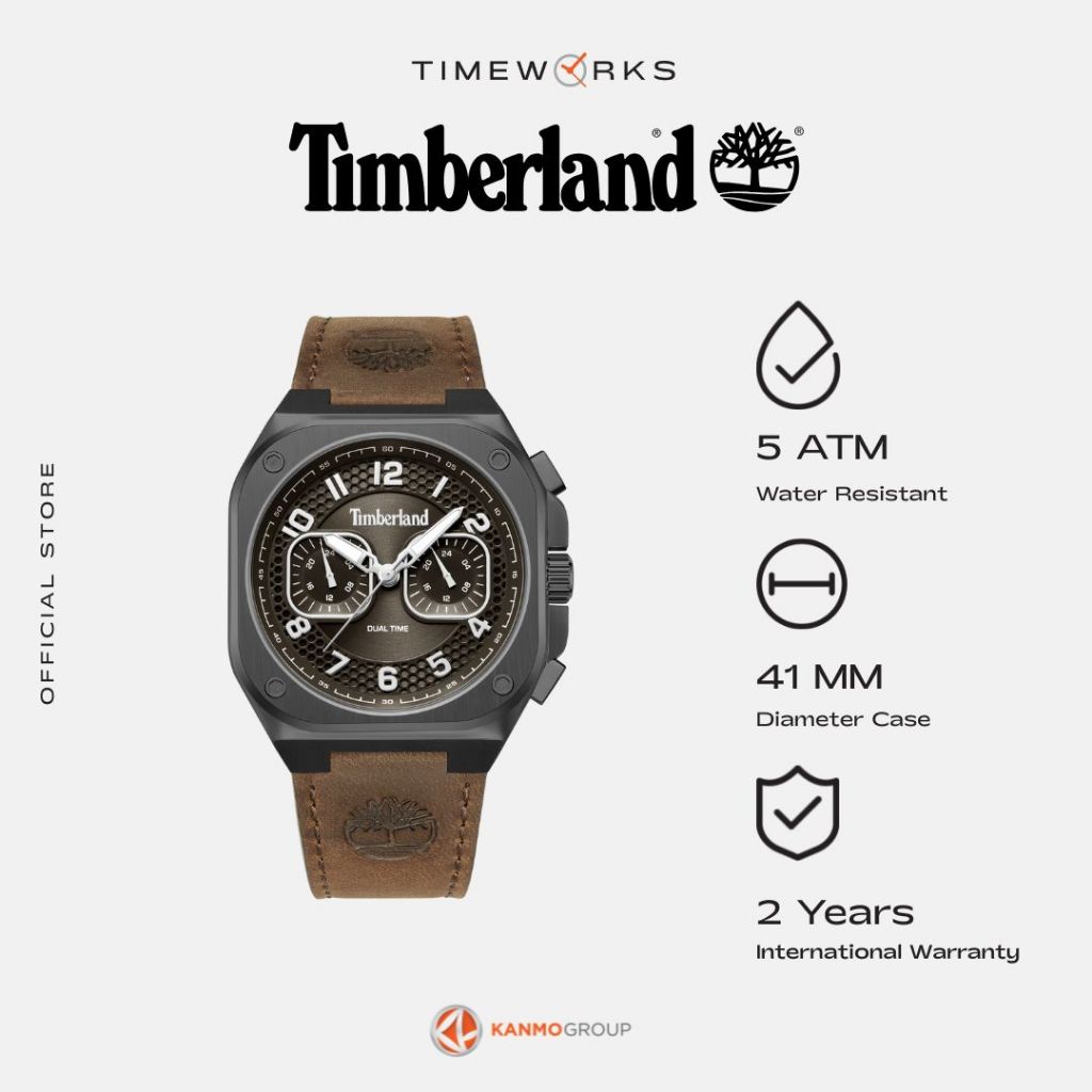 Timberland Mackinac Multifunction Saddleback WP Saddle Leather Strap - Jam Tangan Pria - TDWGF005500