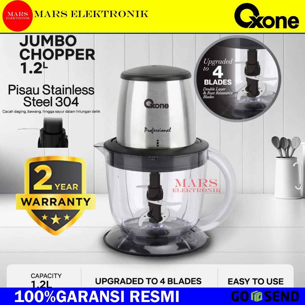 FOOD CHOPPER OXONE JUMBO OX-272 - 1,2 LITER -  PENGHALUS DAGING OXONE - OXONE JUMBO CHOPPER OX 272