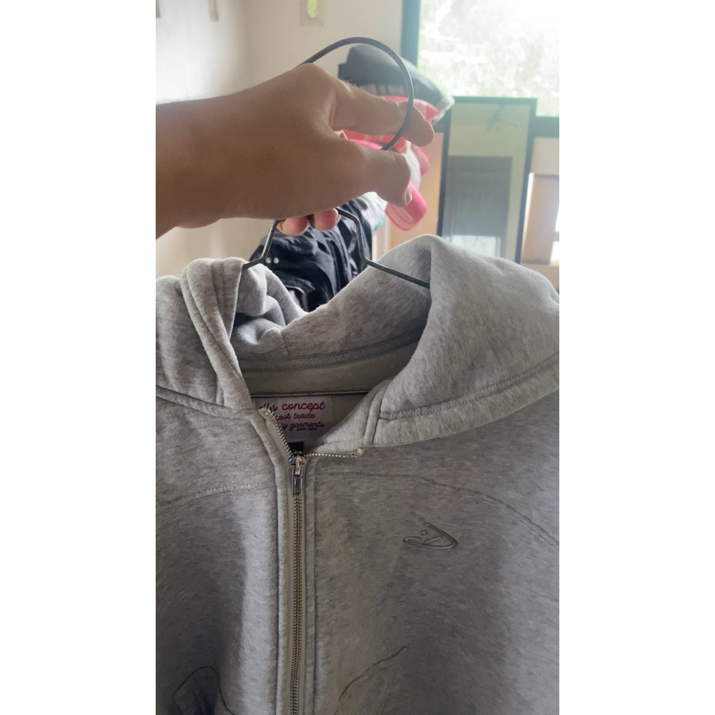 DUST LA STELLA ZIP HOODIE GREY SZ L