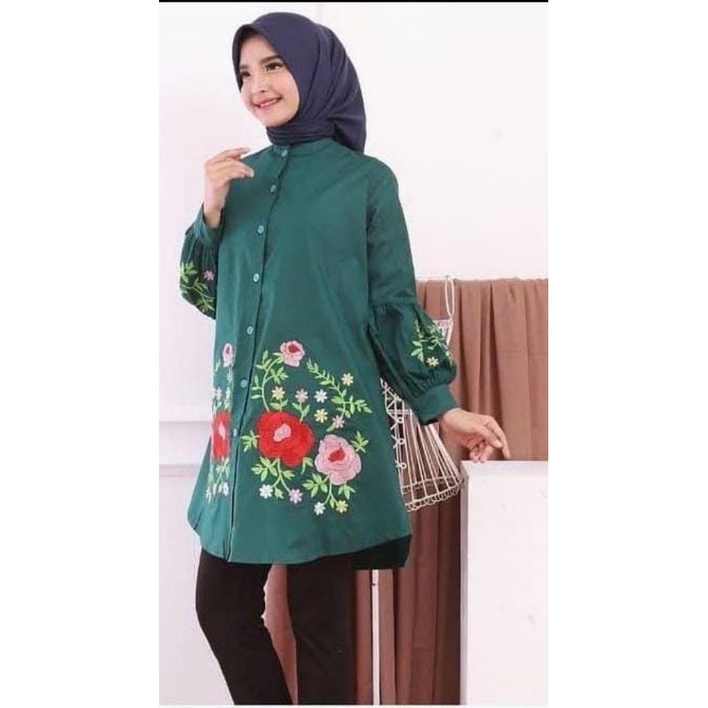 ATASAN TUNIK TERBARU DAN TERLARIS KATUN  STRETCH BORDIR BANGKOK WANITA