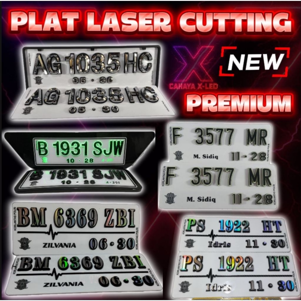 Plat Nomor motor Baut Tanam Super tebal, awet, murah, plat lapis Acp, plat stiker cutting, plat nomo