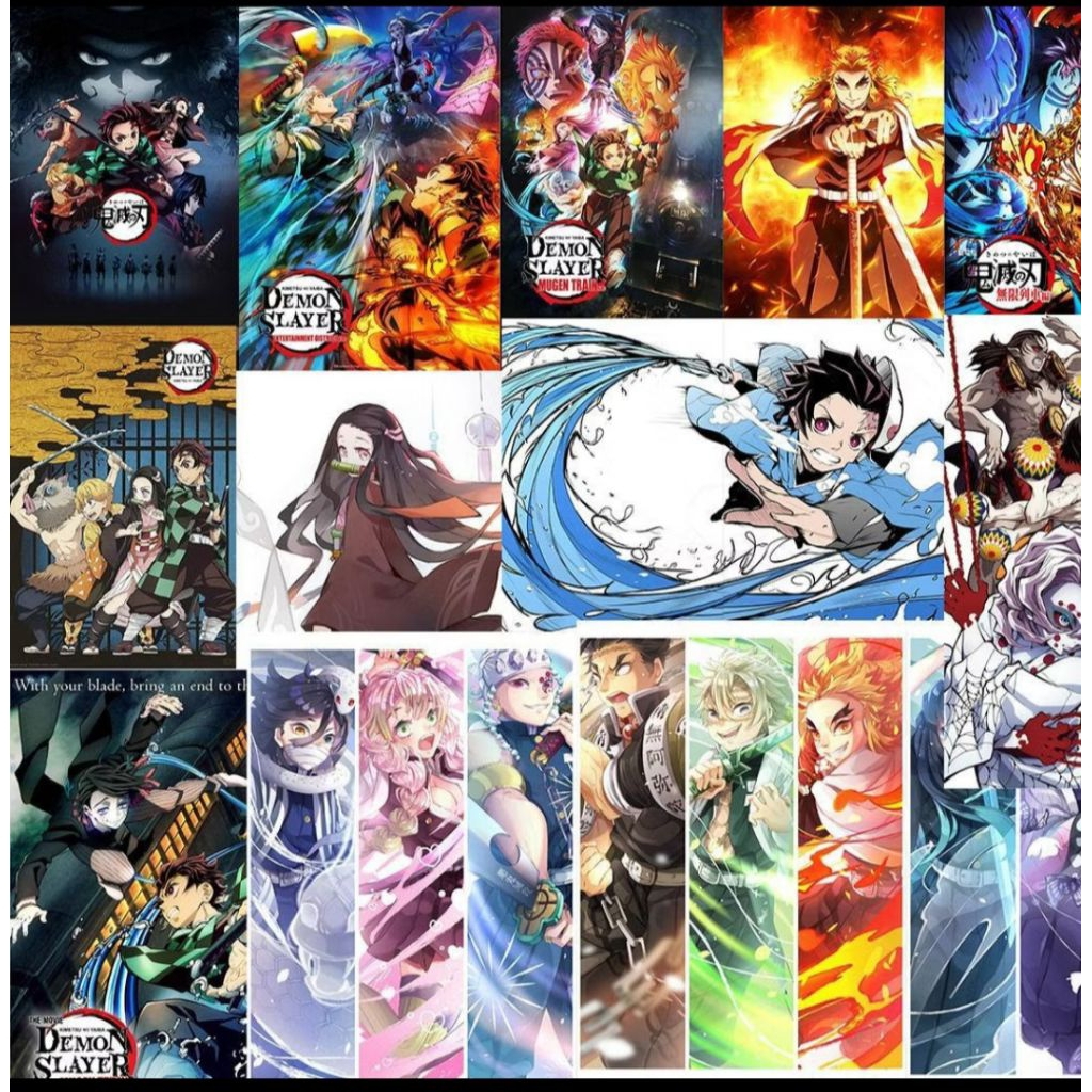 Poster Anime Demon Slayer Ukuran A5 Poster Anime Satuan