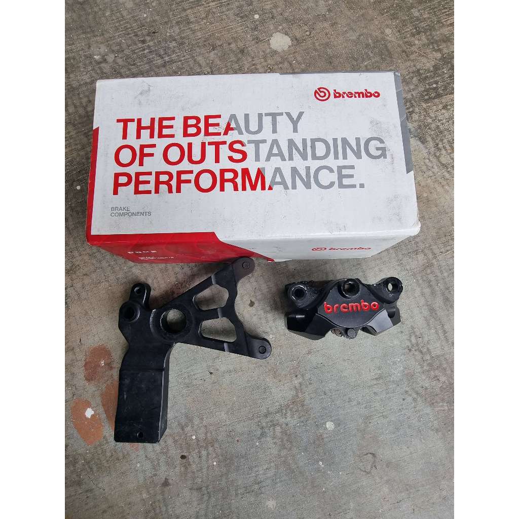 " Kaliper Brembo 2P Nickel Black + Bracket Belakang WR3 ZX6R ZX636 ZX25R ZX10R CBR600R R25 GSX