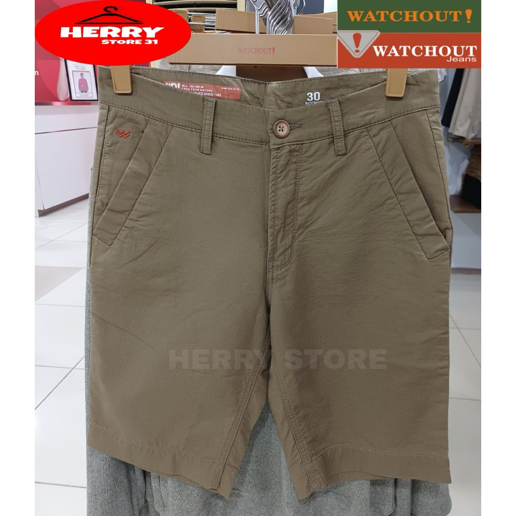 CELANA PENDEK WATCHOUT CASUAL ORIGINAL REGULER WARNA KHAKY