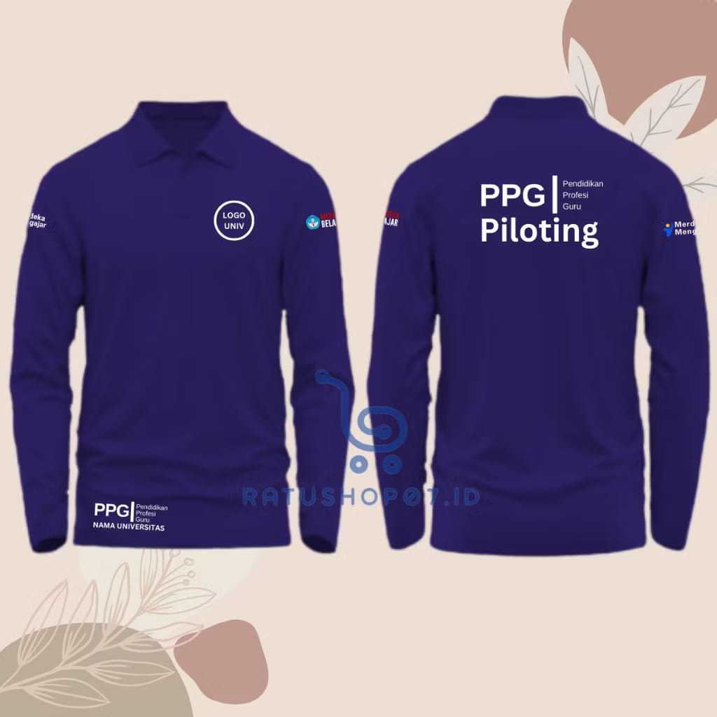 Baju Kaos Poloshirt Lengan Panjang Desain Logo PPG