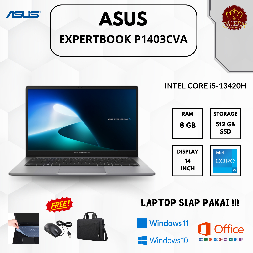 ASUS EXPERTBOOK P1403CVA | INTEL CORE i5-13420H | 8GB RAM | SSD 512GB | 14 INCH