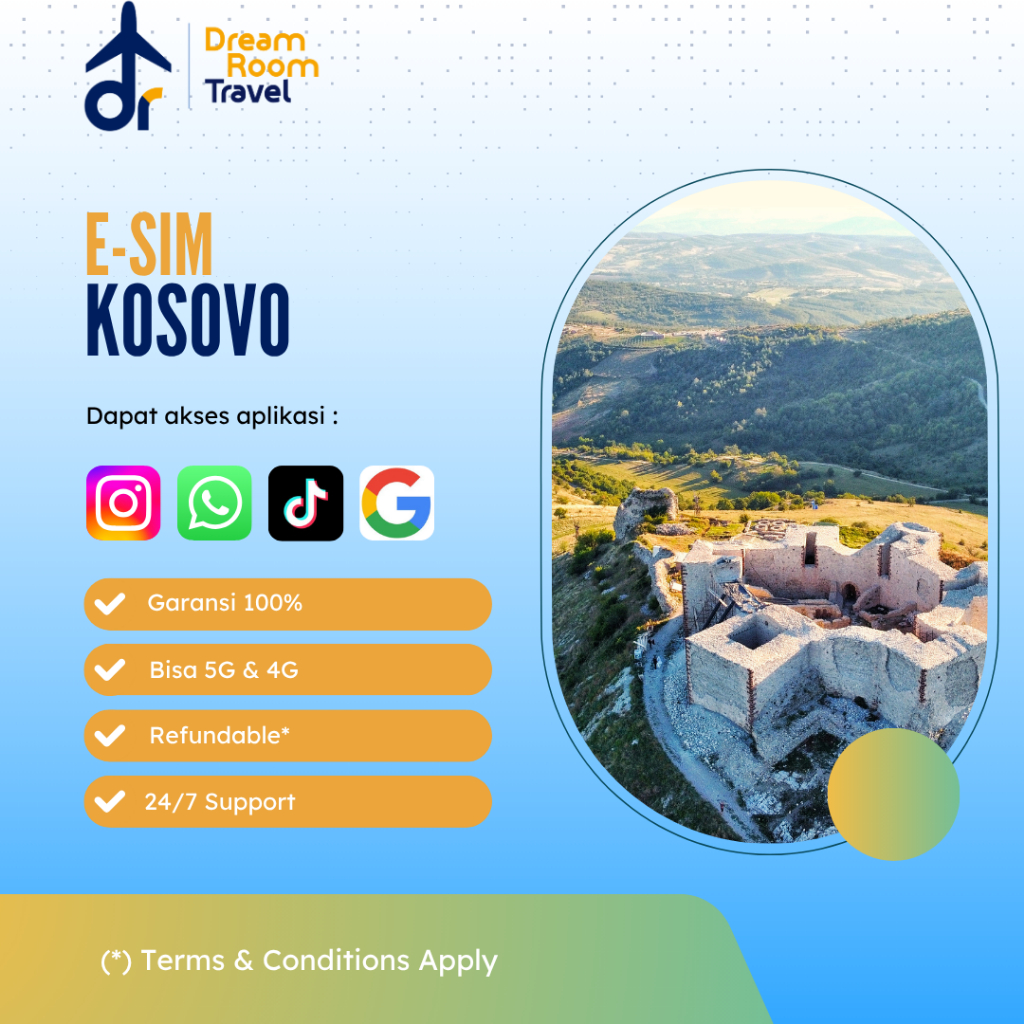 Dreamroom Travel eSIM Kosovo 1 GB / 3 GB / 5 GB | eSIM Travel Kosovo