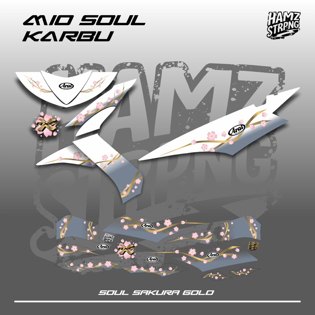Striping Transparan Mio Soul Karbu Sakura Arai VZ Ram Livery