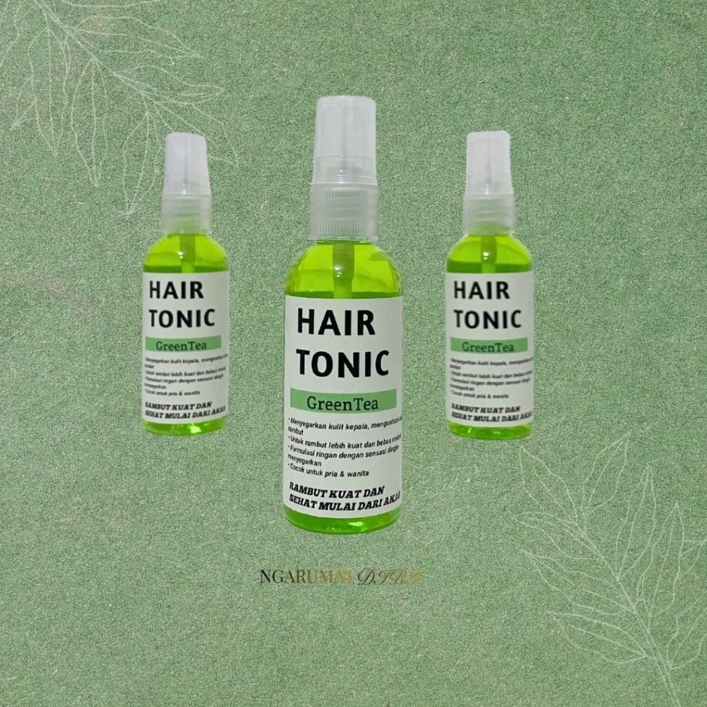 Hair Tonic Greentea Rambut Rontok Pria Wangi Maskulin Vitamin Pelembab Rambut Kering Rusak
