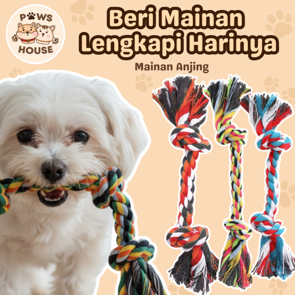 PAWS HOUSE Mainan Anjing Gigit Tali Kecil Besar Puppy Pitbull