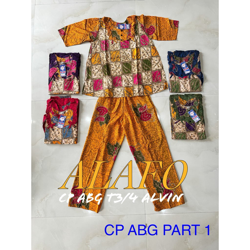 BAJU TIDUR NYAMAN CP ABG T3/4 BATIK ALVIN CITAK PART 1