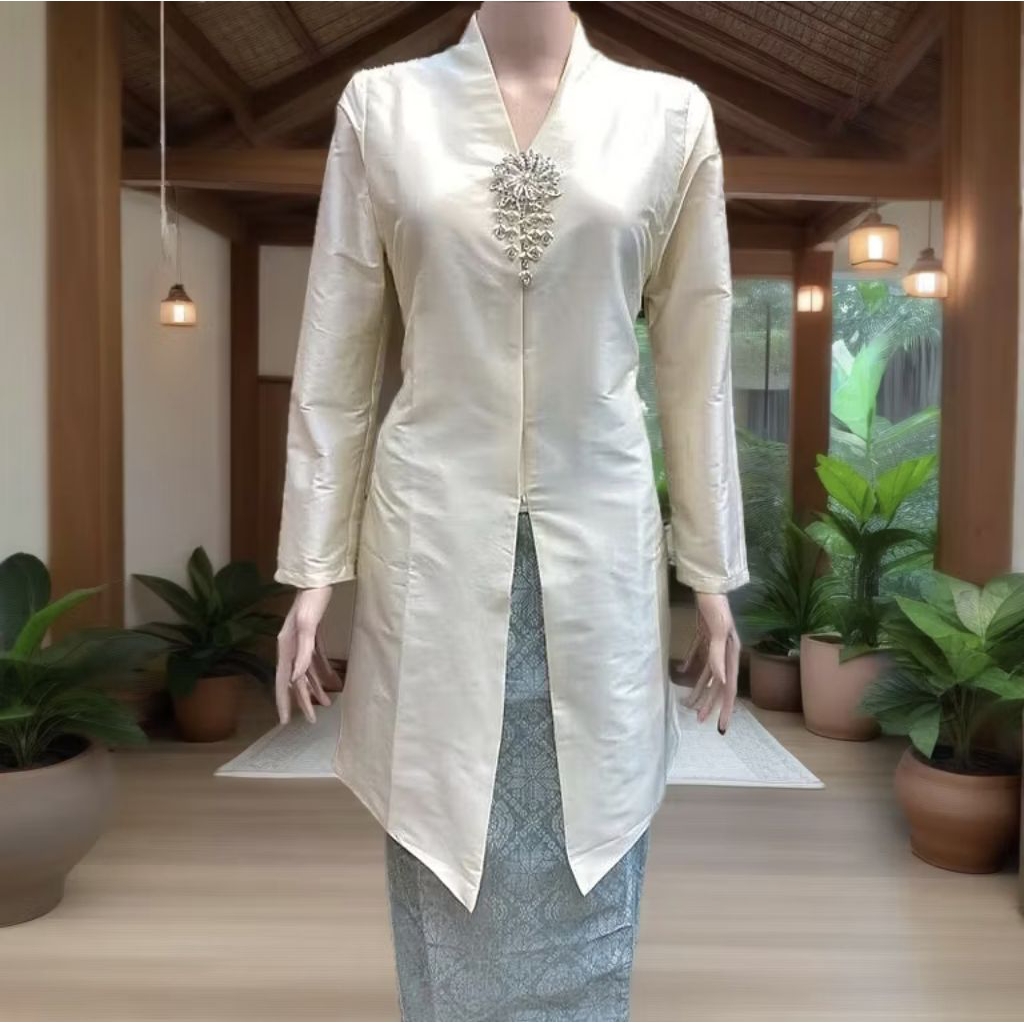 Atasan Saja Kebaya Tafeta Encim Tunik Kurung Melayu Modern Jumbo Premium / Kebaya Tunik / Kebaya Mel