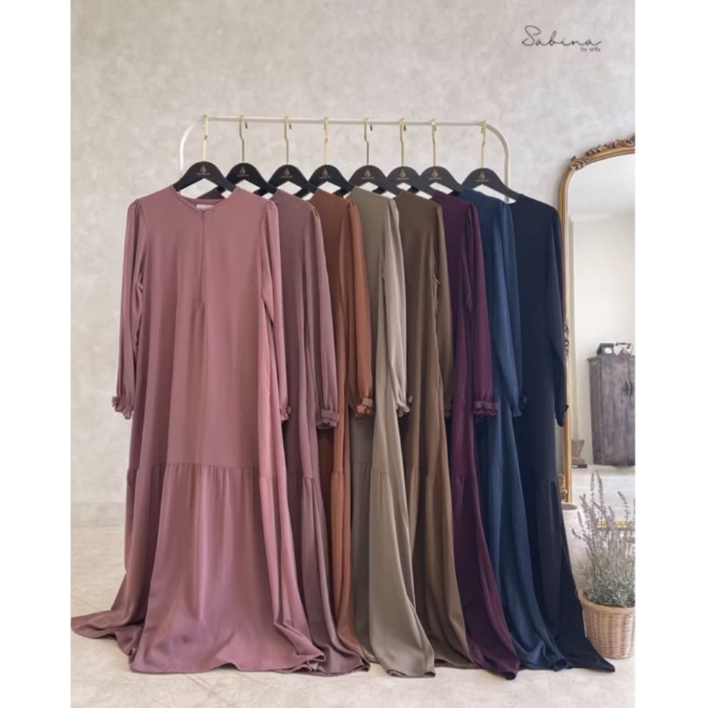 SET RANA DRESS KHIMAR NP SABINA BY SELLY XL PLUM PRELOVED